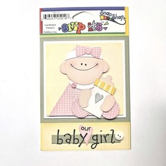 Set of 2 Pebbles Baby Girl Cardstock Stickers Our Baby Girl #2 Sampler SnipIts