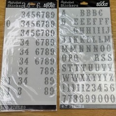 Sticko Alphabet Stickers Carnival Silver Glitter Letters Numbers Lot 4 Sheets