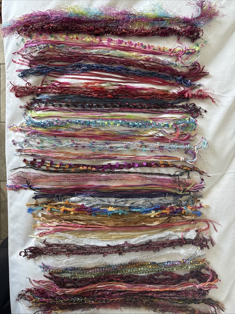80 Yards Multi Fiber Embellishments Assorted Novelty Yarn Weaving Fiber ART