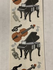 Sealed Vintage 1990 Sandylion Mylar Stickers Musical Instruments Piano Notes