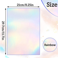 36 Sheets Holographic Sticker Paper Clear A4 Vinyl Sticker Paper Self Adhesive W