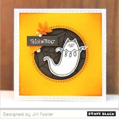New Penny Black Rubber Stamp HALLOWEEN GHOSTLY GREETINGS free USA ship