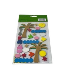 Vintage 2006 Busy Kids Camp Beach Themed Crafts Art 3D Foam Stickers NEW Sealed