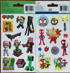 SPIDERMAN Marvel SPIDEY Amazing Friends MINECRAFT Steve Alex creeper Sticker lot