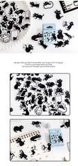 45pcs Kawaii Cute Black Cats Stickers Pack, Cute Stickers