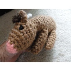 Hand Crochet Barn Farm 5 Animals Tote Toys Cow Rooster Duck Pig Horse Farmer