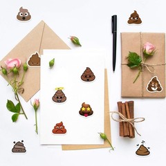500PCS Poop Stickers 10 Styles Sticker Rolls Funny Meme Stickers Poop Party F…