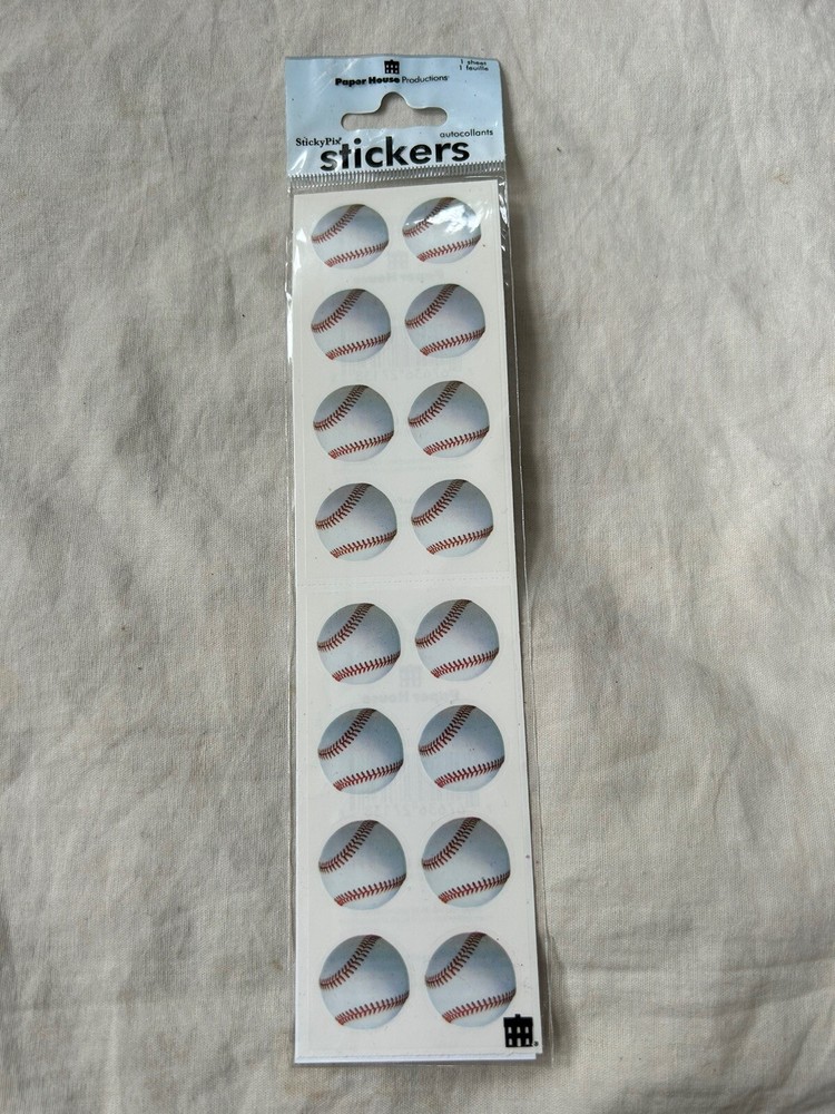 Paper House Productions Sticky Pix Stickers Baseball New in Package