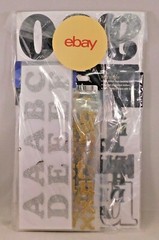 Grab Bag Bling Alphabet Scrapbook Stickers Glittery Black Gold Silver Crystals