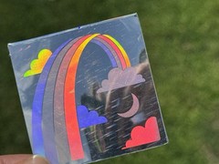 Vintage RAINBOW Hologram Holographic Sticker Decal MYLAR FOIL