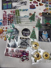 Lot of Craft Stickers & Embellishments Gemstones Puffy Stickers Scrapbook Supply