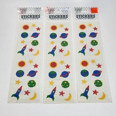 3 VINTAGE FRANCES MEYER STICKERS PLANETS STARS MOON SPACE SEALED NEW IN PACKAGE