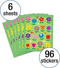 Carson Dellosa Flowers Spring Stickers – 96pc Colorful Tulips, Daisies, Sunflowe