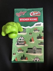 Raising Cane’s A Christmas Story Sticker Scene Pack + Green Doggie Finger Puppet