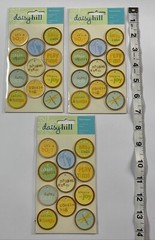 Lot of 6 Daisy Hill Dome Stickers & Metal Accents New Baby Boy Young Girl Alpha