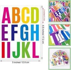 24 Sheets 2 Inch Self Adhesive Letters Stick on Vinyl 2 Inch, Colorful