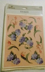 Rare VTG Hallmark Sticker Flowers, Floral 4 Sheets, 44 Stickers NOS