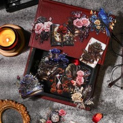 Gothic Flowers Dark PET Stickers 20Pcs Junk Journal Planner Scrapbooking Crafts