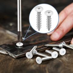 Demissle 120 Pcs #8 White Wood Screws Fast Self Tapping Wall Plate Screws White