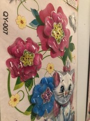 Disney Marie Cat Large 3D Holographic Sticker Sheet Scrapbook Diary Kids Vintage