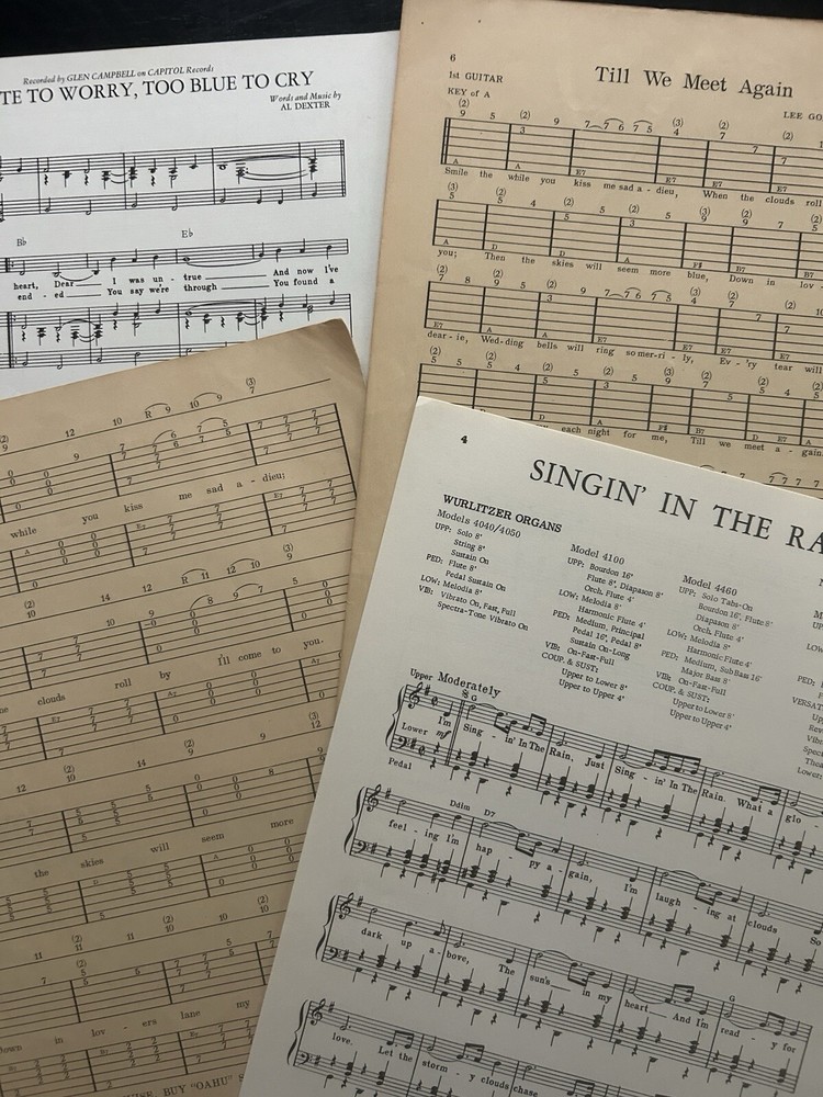 Vintage Sheet Music Single Pages lot of 100 craft junk journal art collage mixed
