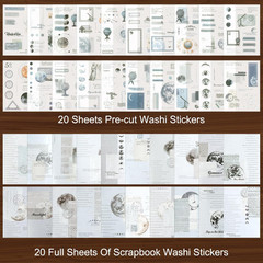 Celestial Themed Washi Stickers for Journaling, Vintage Ephemera Sticker with 1
