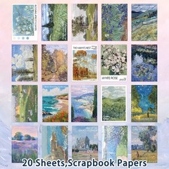 JUNKJWBZ 32 Sheets Vintage Oil Painting Stickers & 20 Liberty Atelier