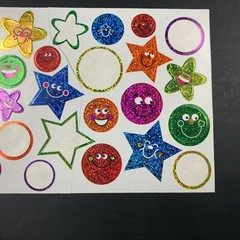 Highlights Glitter Sparkle Sticker Star Shapes Smile Smiley Faces Glasses