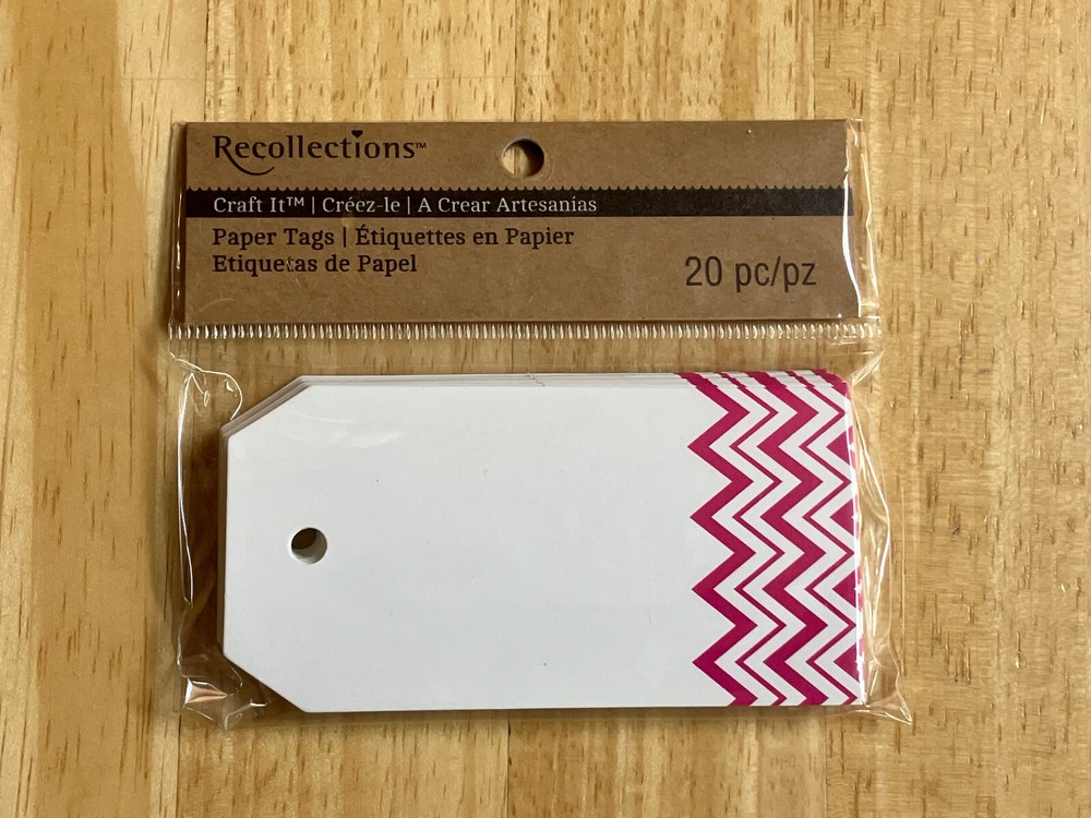 Reflections Craft Paper Tags – Pink Zig Zag – Set of 5 Pkgs