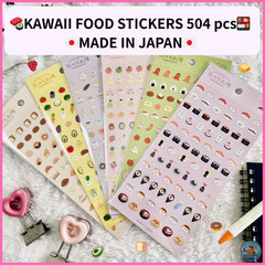 JAPAN LIMITED Taberaretai Kawaii Food Stickers 6 Sheets Set 504pcs Planner Bujo