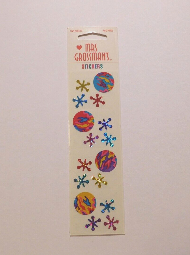 Mrs. Grossman’s Lot 2 Strips Brand New Package ~Sparkle Jacks~ Stickers HTF