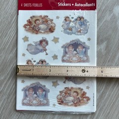 Vintage Nativity Angels Sticker Pack of 4 Sheets Heartline Hallmark Sealed