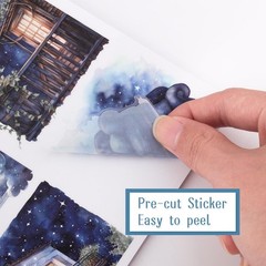 Galaxy Stickers for Journaling – 20 Sheets Star Space Fantasy Washi Paper Decals