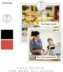 Baked with Love Stickers Roll | Scalloped Cut | Waterproof | 2 Inch | 300 Labels