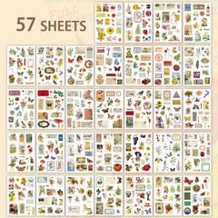 537Pcs Vintage Washi Stickers and Papers for Scrapbooking, Ephemera Book for Jou