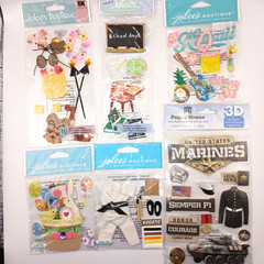 Jolee’s Boutique Scrapbook 3D Stickers Karate Luau Marines Easter Basket x6