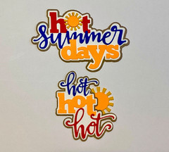 2D Die Cuts HOT SUMMER DAYS for Card or Album Scrapbooking Embellishments Ideas