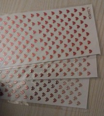 Red Mini Hearts With Gold Trim~ 1,392 Holographic Laser Stickers~VTG 2006~NIP
