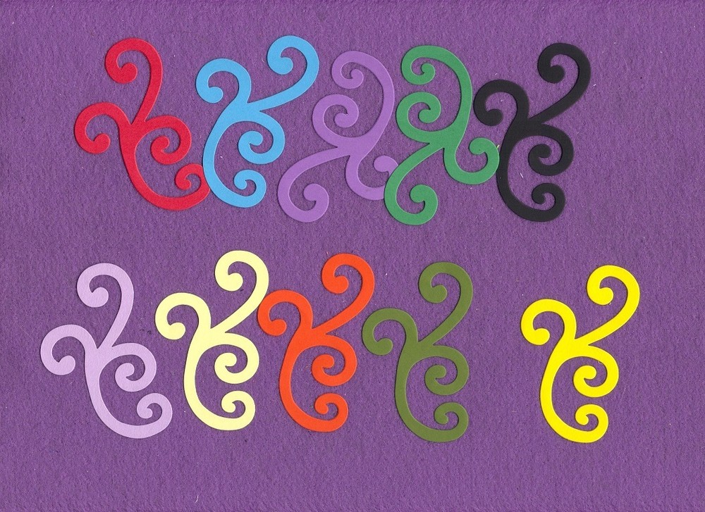 FLOURISH # 3 small die cuts scrapbook cards