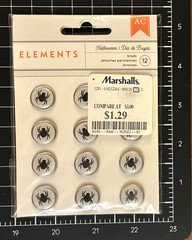 American Crafts HALLOWEEN Whittles CLOTHESPINS or Elements Spider BRADS