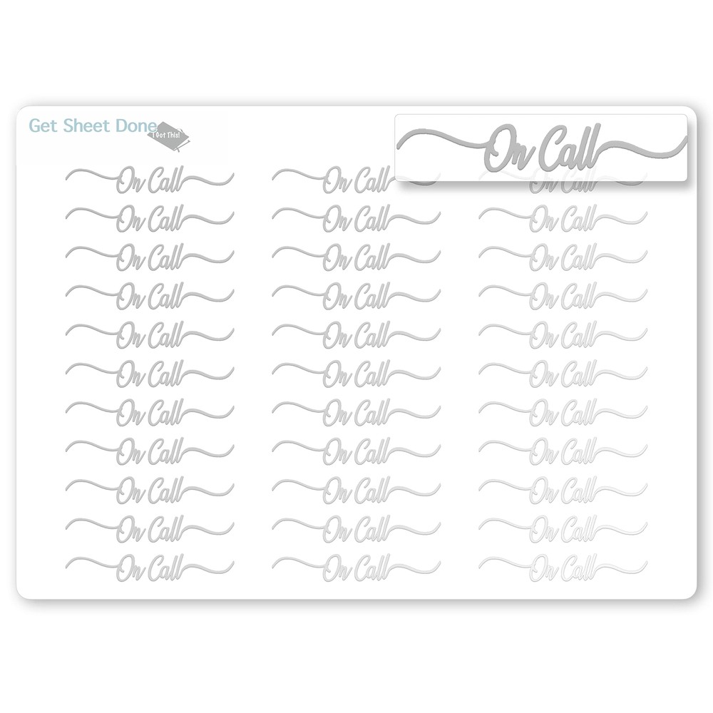 On Call  Script Planner Stickers / 30 Gold Foiled Text Headers (1.5″) /  Wo…
