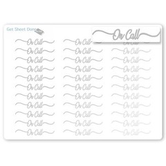On Call  Script Planner Stickers / 30 Gold Foiled Text Headers (1.5″) /  Wo…