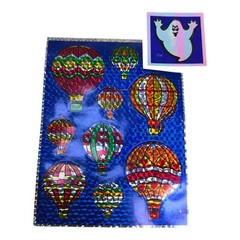 Vintage 80s Prism Foil Stickers Hot Air Balloon Ghost Holographic Lot