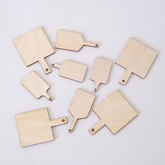30 Pcs Mini Wooden Cutting Board with Handle,Unfinished Wood Blank Cutting Bo…