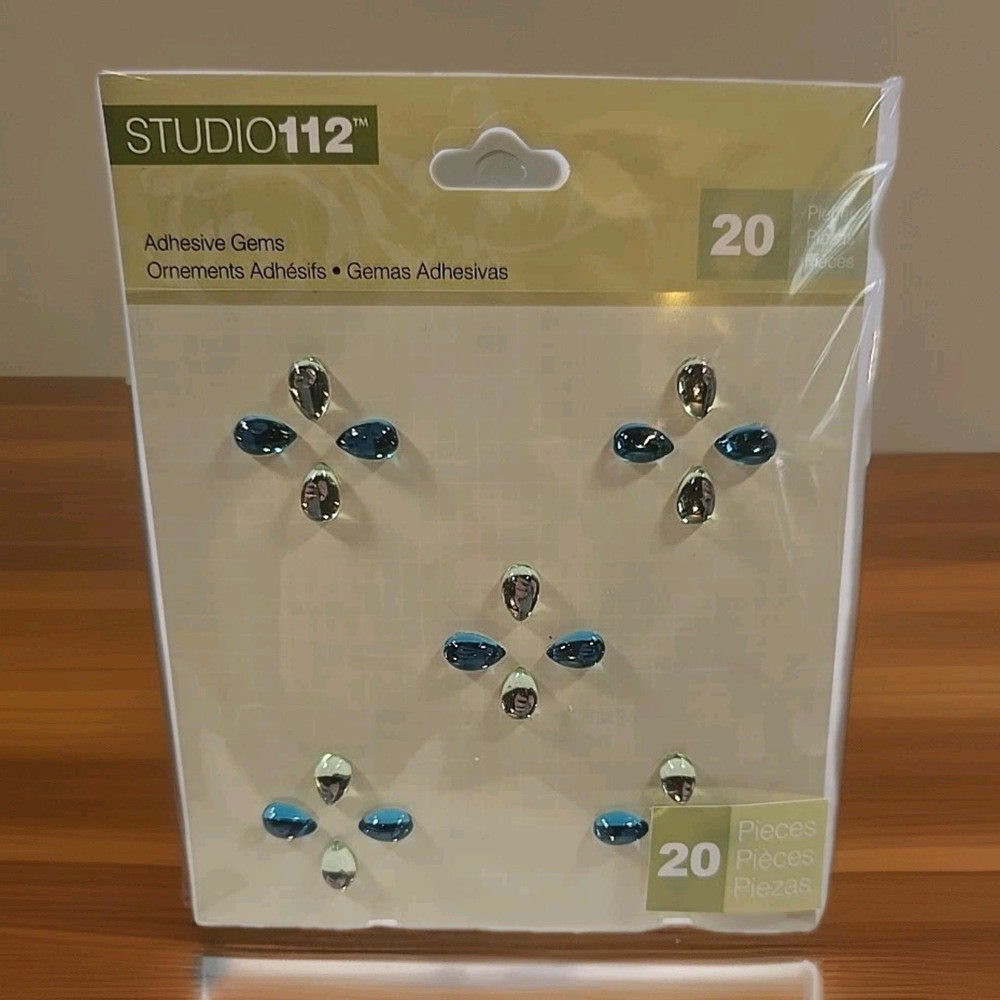 Studio 112 Adhesive Gem Stickers 20 Count Multicolor New Crafting Scrapbooking