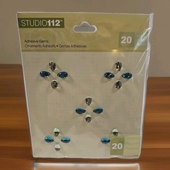Studio 112 Adhesive Gem Stickers 20 Count Multicolor New Crafting Scrapbooking