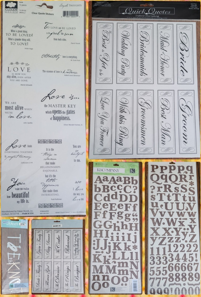 LOT Jolee’s I Do, K&C Alpha, Quick Quotes & Cloud9 Design Stickers
