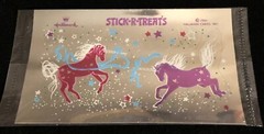 Vtg Hallmark Unicorn Stickers Silver Mylar Foil Razzle Dazzle 1984 Stick-r-Treat