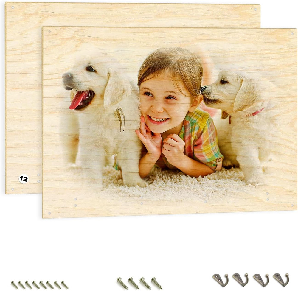 Sublimation Wood Photo Blanks, 11.8″ X 15.7″ Unfinished Wood Hanging Board with