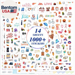 Planner Stickers with Glittery Film, 1000+ Scrapbook Stickers for Calendar Seaso